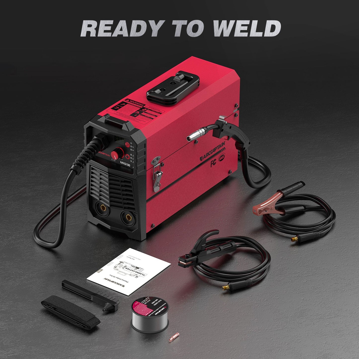 Arccaptain MIG130 Best 3 in 1 110V Portable No Gas Flux Core Welder