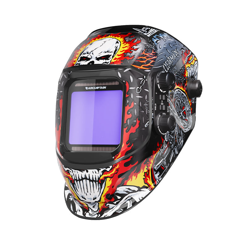 VisionMax X200 Large Viewing Screen Welding Headgear Skull Knight